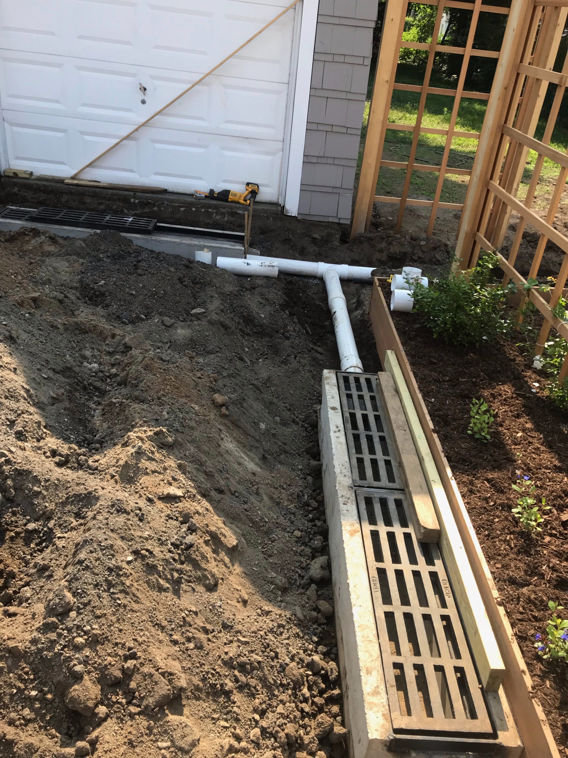 Drainage “French Drain Strips” for Patio & Driveway AJM Septic & Excavating
